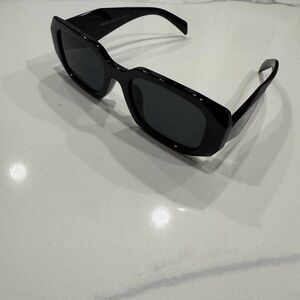 Black Milano Prada Shades Rectangular Women's Sunglasses